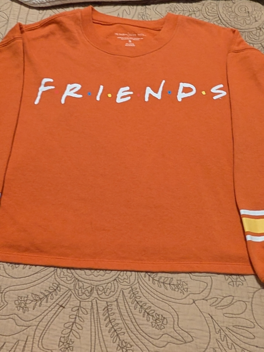 Friends Logo Orange Cropped Sweatshirt